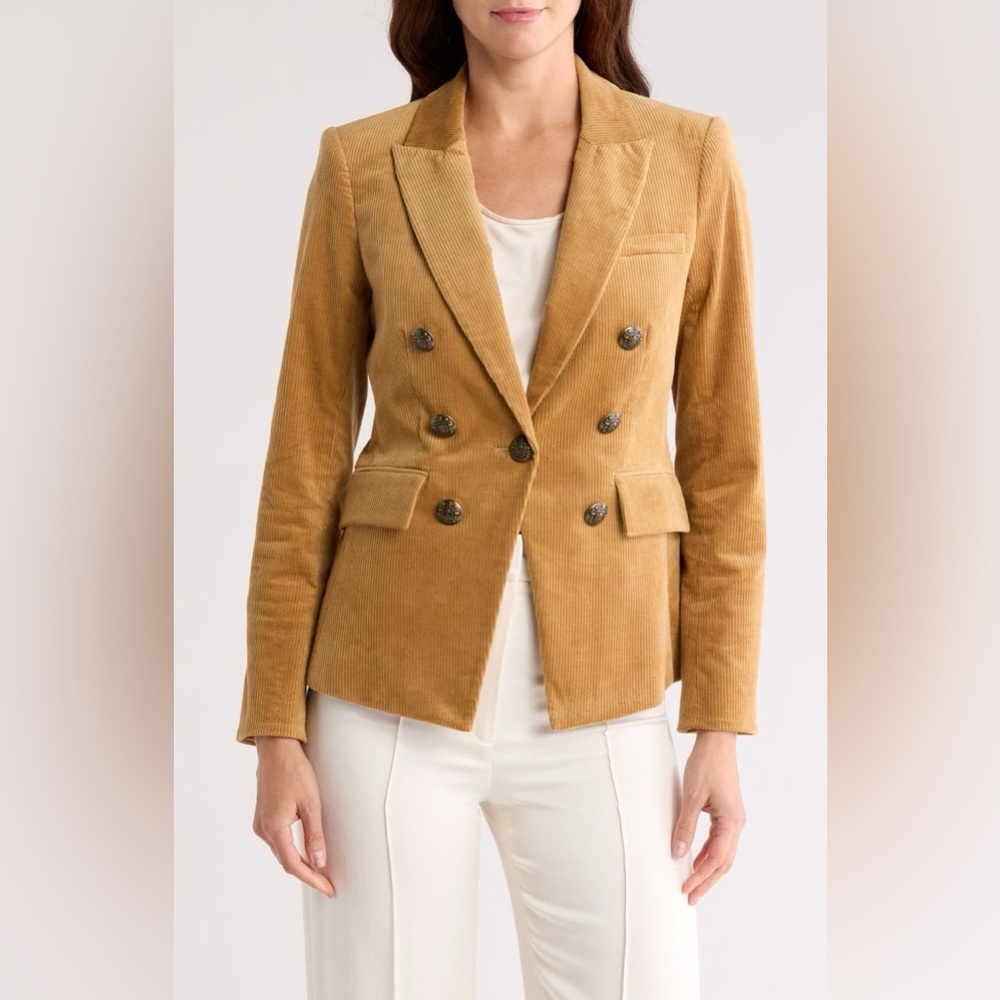 NWT $698 Veronica Beard Lawrence Corduroy Dickey Jacket In Khaki